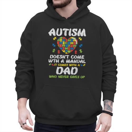 Autism Doesnt Come With Manual Dad Puzzle Awareness Men Men Hoodie - Father's Day Fun