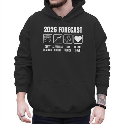 Baby Coming Soon 2026 Forecast Baby Shower New Dad Mom Men Hoodie - Father's Day Fun