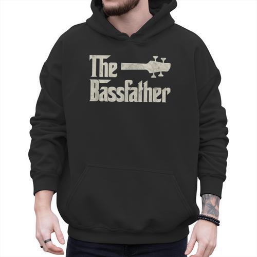 The Bassfather Distressed Bass Player Dad Fathers Day Men Hoodie - Father's Day Fun