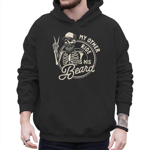 Bearded Dad Daddy Father’s Day My Other Ride Is His Beard Men Hoodie - Father's Day Fun
