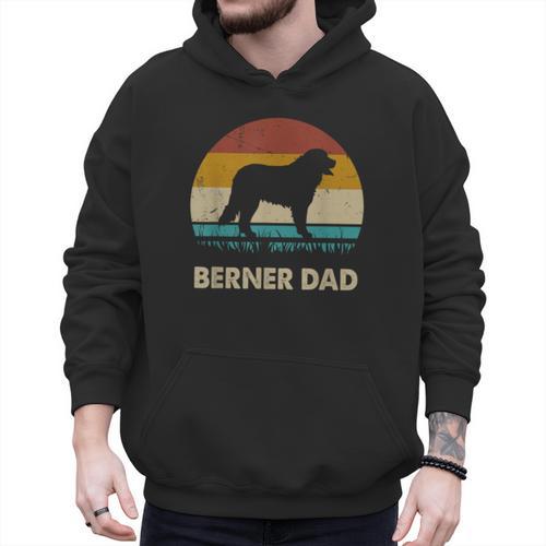 Berner Dad For Men Bernese Mountain Dog Vintage Dad Men Hoodie - Father's Day Fun