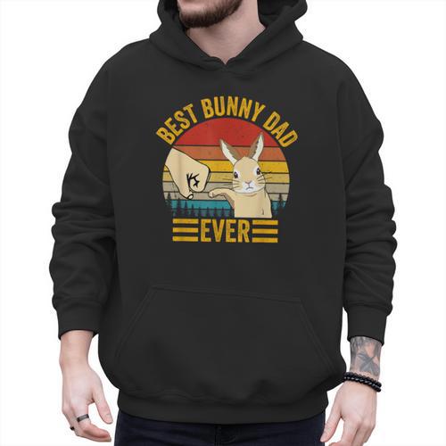 Best Bunny Dad Ever Rabbit Lover Father Pet Rabbit Men Hoodie - Father's Day Fun