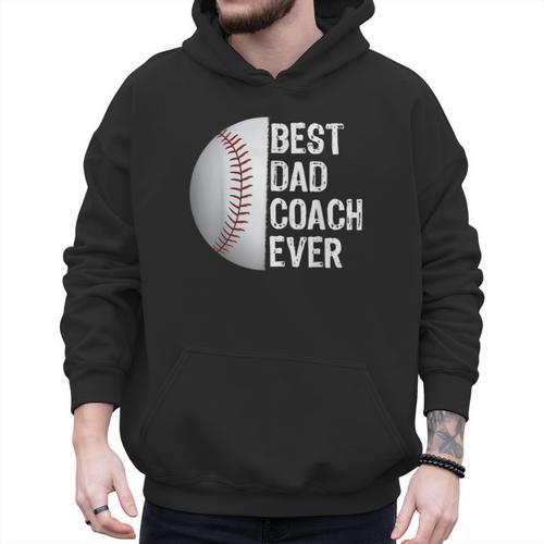 Best Dad Coach Ever Baseball For Sport Lovers Men Hoodie - Father's Day Fun