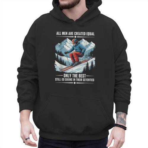 Only The Best Still Go Skiing In Their Seventies Skier Dad Men Hoodie - Father's Day Fun