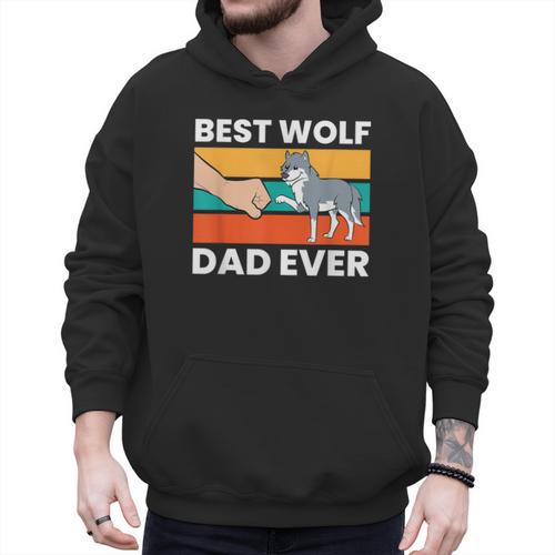 Best Wolf Dad Ever Men Hoodie - Father's Day Fun