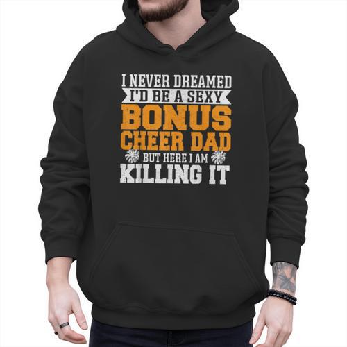 Bonus Cheer Dad Cheer Step Dad Men Hoodie - Father's Day Fun