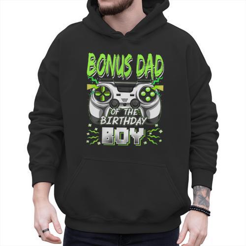Bonus Dad Of The Birthday Boy Video Game Bday Party Men Hoodie - Father's Day Fun