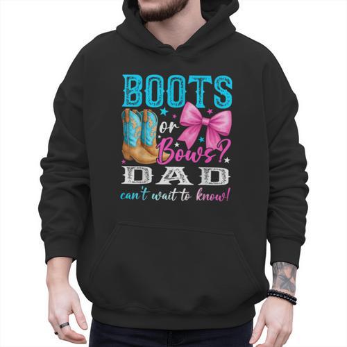 Boots Or Bows Dad Loves You Gender Reveal Party Men Hoodie - Father's Day Fun