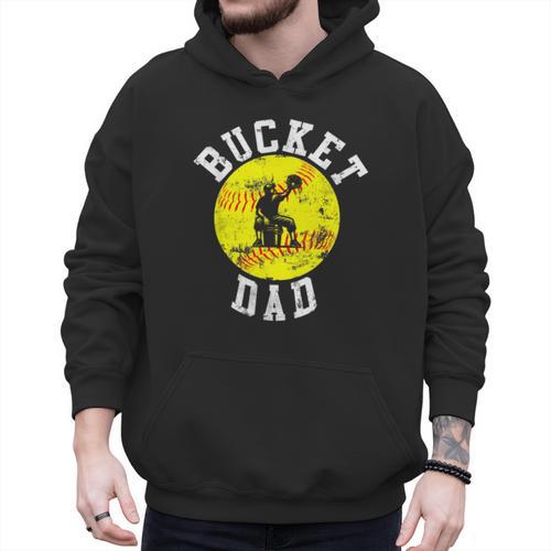 Bucket Dad Softball Dad Baseball Father's Coach Men Hoodie - Father's Day Fun