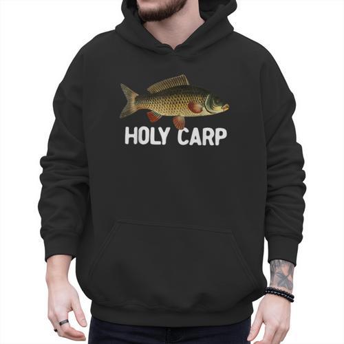 Carp Fish Pun Fishing Trip Fisherman Dad Holy Carp Men Hoodie - Father's Day Fun