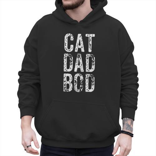Cat Dad Bod Pet Owner Fitness Gym Men Hoodie - Father's Day Fun