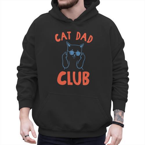 Cat Dad Club Life Is Better With Cats Retro Cat Dad Men Hoodie - Father's Day Fun