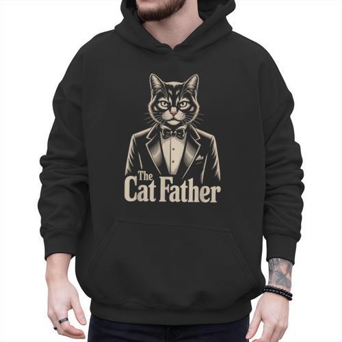 Cat Lover The CatFather Cat Dad Men Hoodie - Father's Day Fun