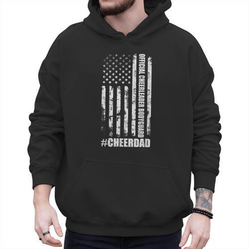 Cheer Dad Bodyguard Family Father Cheerleader Squad Men Hoodie - Father's Day Fun