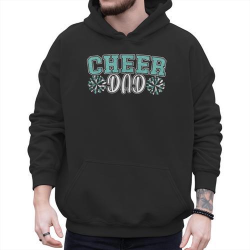 Cheer Dad My Favorite Cheerleader Calls Me Dad Teal Blue Men Hoodie - Father's Day Fun