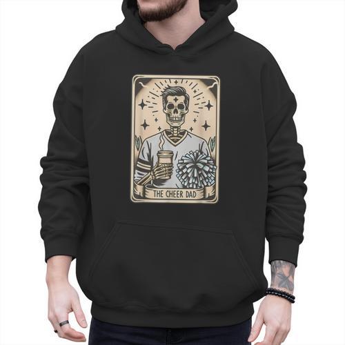 Cheer Dad Tarot Card Skeleton Cheerleading Fathers Day Men Hoodie - Father's Day Fun