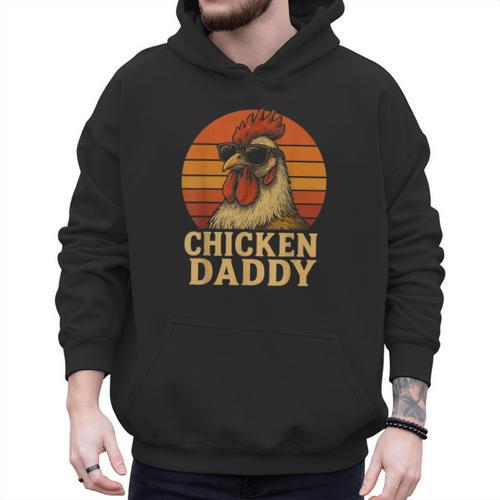 Chicken Daddy Vintage Chicken Dad Farmer Poultry Farmer Men Hoodie - Father's Day Fun