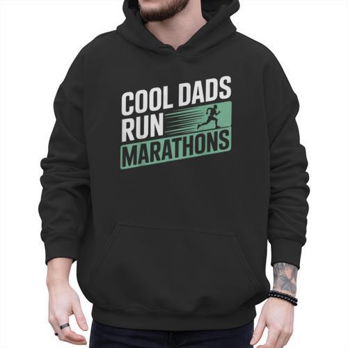 Cool Dads Run Marathons Marathon Running Runner Men Hoodie - Father's Day Fun
