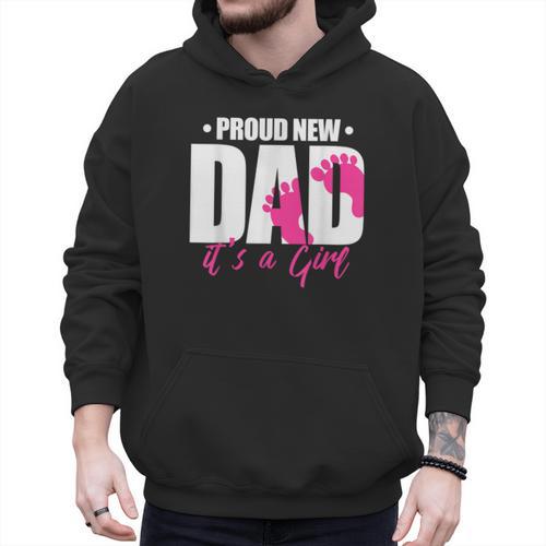 Cool Parent Apparel Proud New Dad It's A Girl Classic Fit Short Sleeve Crew Neck T-Shirt Small Men Hoodie - Father's Day Fun