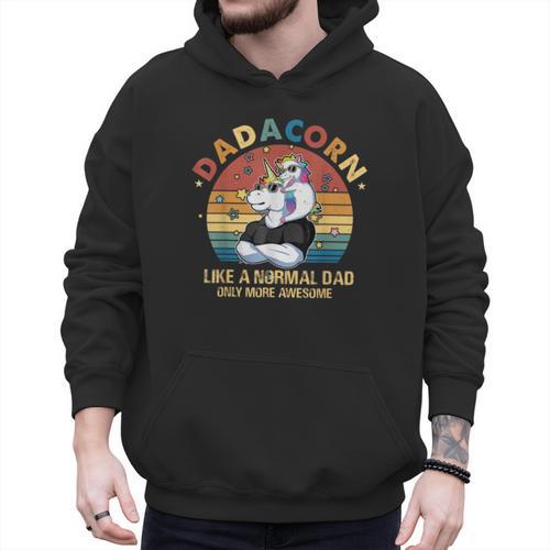 Cute Dadacorn Like A Normal Dad Only More Awesome Daddy Men Hoodie - Father's Day Fun