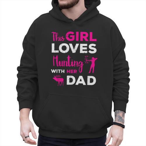 Cute Girls Hunting Dad Daughter Hunting Buddy Hunter Men Hoodie - Father's Day Fun