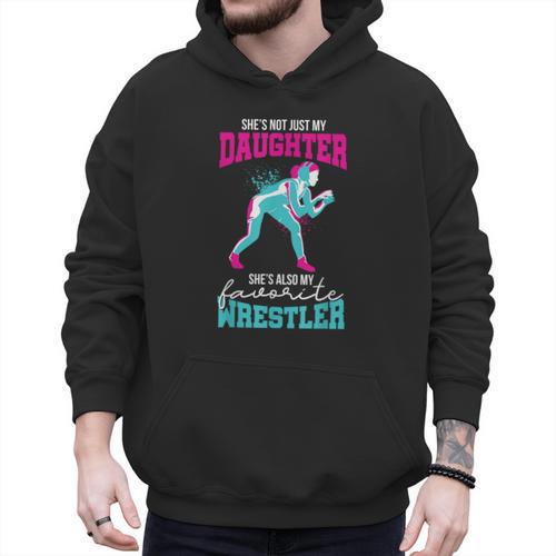 Cute Wrestling Daughter Favorite Wrestler Dad Mom Men Hoodie - Father's Day Fun