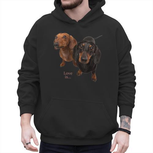 Dachshund Shirt Doxie Mom Dad Love Wiener Dog Puppy Cute Tee Men Hoodie - Father's Day Fun