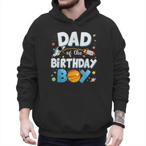Dad Of The Birthday Boy Astronaut Family Space Planets Men Hoodie - Father's Day Fun