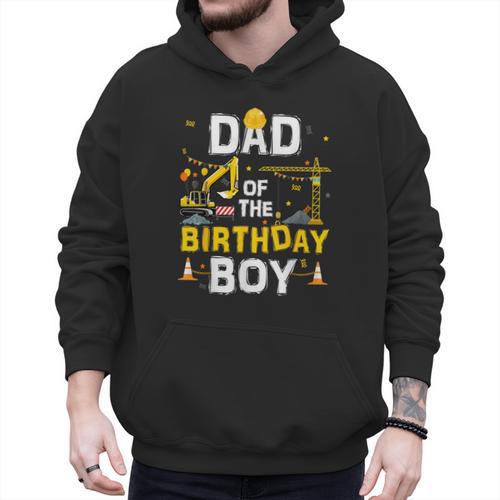 Dad Of The Birthday Boy Matching Construction Crew B-Day Men Hoodie - Father's Day Fun