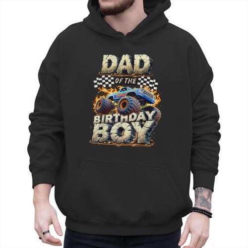Dad Of The Birthday Boy Monster Truck Family Matching Party Men Hoodie - Father's Day Fun