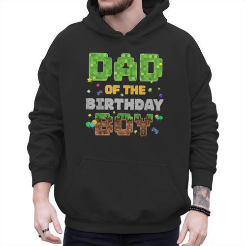 Dad Of The Birthday Boy Pixel Gamer Party Matching Family Men Hoodie - Father's Day Fun