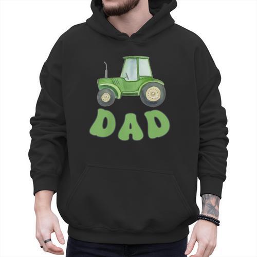 Dad Of The Birthday Boy Tractor Farm Trucks Family Party Men Hoodie - Father's Day Fun