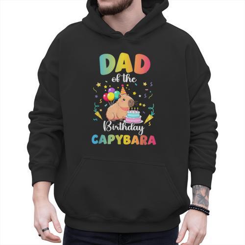 Dad Of The Birthday Girl Capybara Bday Party Family Men Hoodie - Father's Day Fun