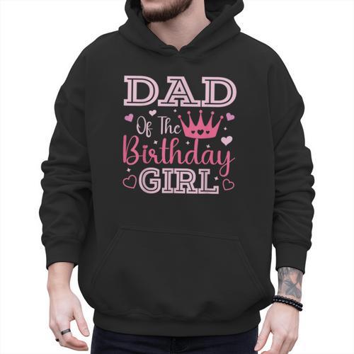 Dad Of The Birthday Girl Cute Pink Matching Family Party Men Hoodie - Father's Day Fun