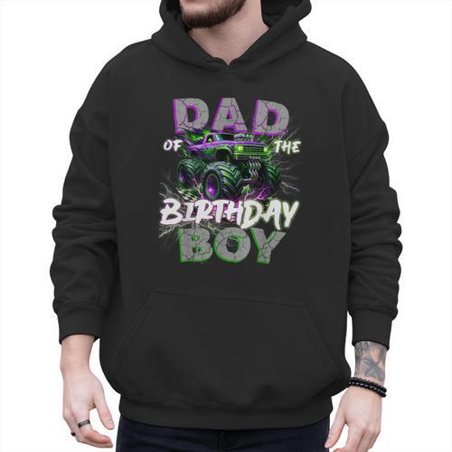 Dad Of The Birthday Monster Truck Family Matching Party Men Hoodie - Father's Day Fun