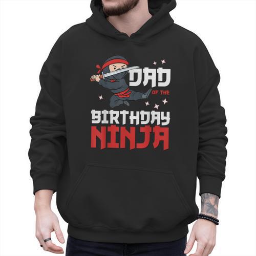 Dad Of The Birthday Ninja Daddy Party Best Father Boy Pop Men Hoodie - Father's Day Fun