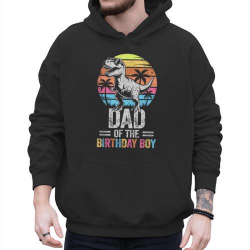 Dad Of The Birthday Party Outfit Dinosaur Daddy Men Hoodie - Father's Day Fun