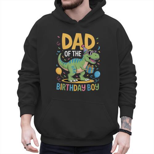 Dad Of The Birthday Party Outfit Dinosaur Squad Daddy Men Hoodie - Father's Day Fun
