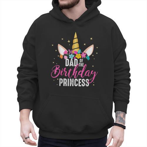 Dad Of The Birthday Princess Father Unicorn Birthday Men Hoodie - Father's Day Fun