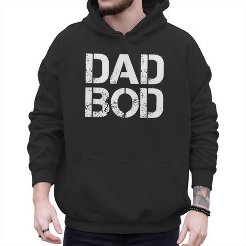 Dad BOD Rough Strong 90s Stencil Text Men Hoodie - Father's Day Fun