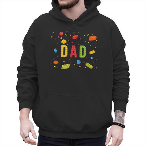 Dad Building Blocks Birthday Boy Men Hoodie - Father's Day Fun