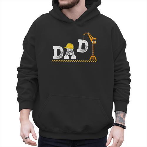 Dad Construction Excavator Family Matching Bday Party Men Hoodie - Father's Day Fun