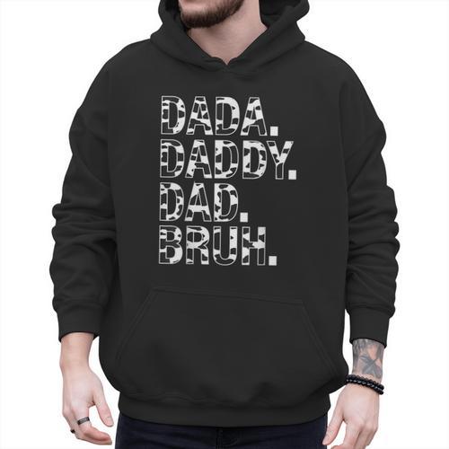 Dad Dada Daddy Bruh Papa Cow Daddy Love Cows Dad Cow Print Men Hoodie - Father's Day Fun