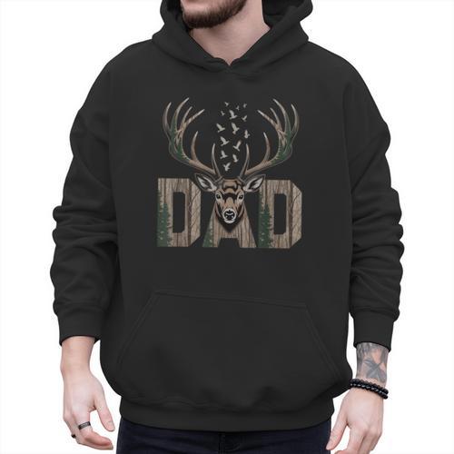 Dad Deer Hunting Camo Father Hunters Buck Camouflage Nature Men Hoodie - Father's Day Fun