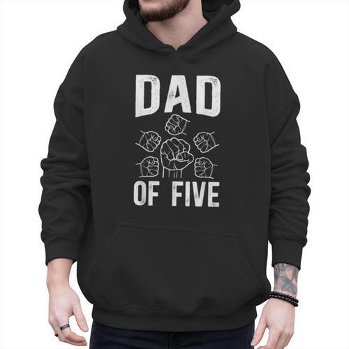 Dad Of Five Father Of 5 Proud Dad Of 5 Father Of Five Men Hoodie - Father's Day Fun