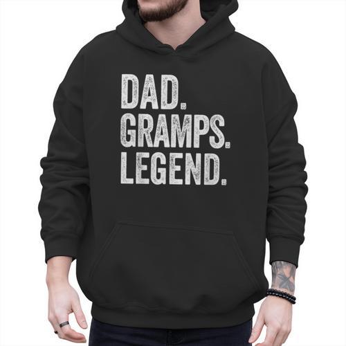 Dad Gramps Legend Vintage Distressed Bold Gramps Graphic Men Hoodie - Father's Day Fun