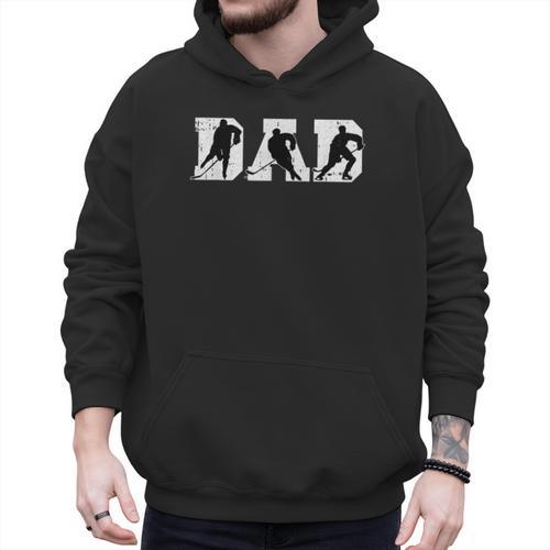 Dad Hockey Fathers Day Cool Sport Player Papa Dada Pops Men Hoodie - Father's Day Fun