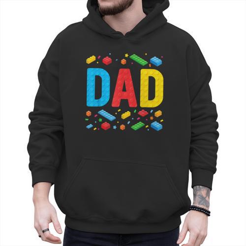 Dad Master Builder Building Bricks Blocks Family Fathers Day Men Hoodie - Father's Day Fun