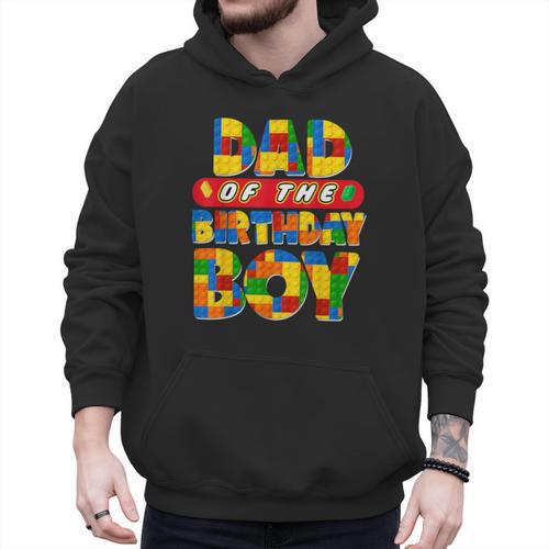 Dad And Mom Birthday Boy Building Bricks Family Party Decor Men Hoodie - Father's Day Fun