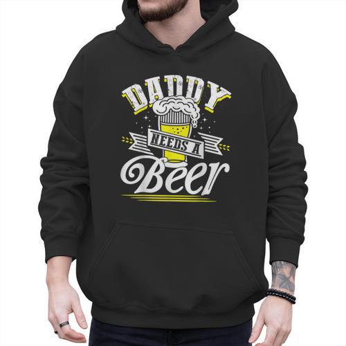 Dad Needs A Beer Button Up Shirts Beer Drinking Lover Men Hoodie - Father's Day Fun